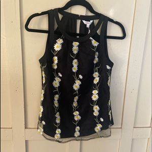 Candies black and floral tank size XS NWT